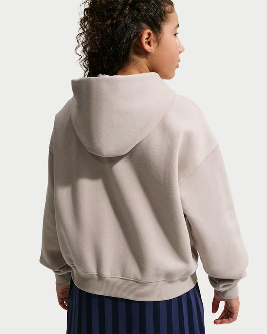 FELPA RAGAZZA NIKE STUDIO FLEECE CROP FULL ZIP – GRIGIO