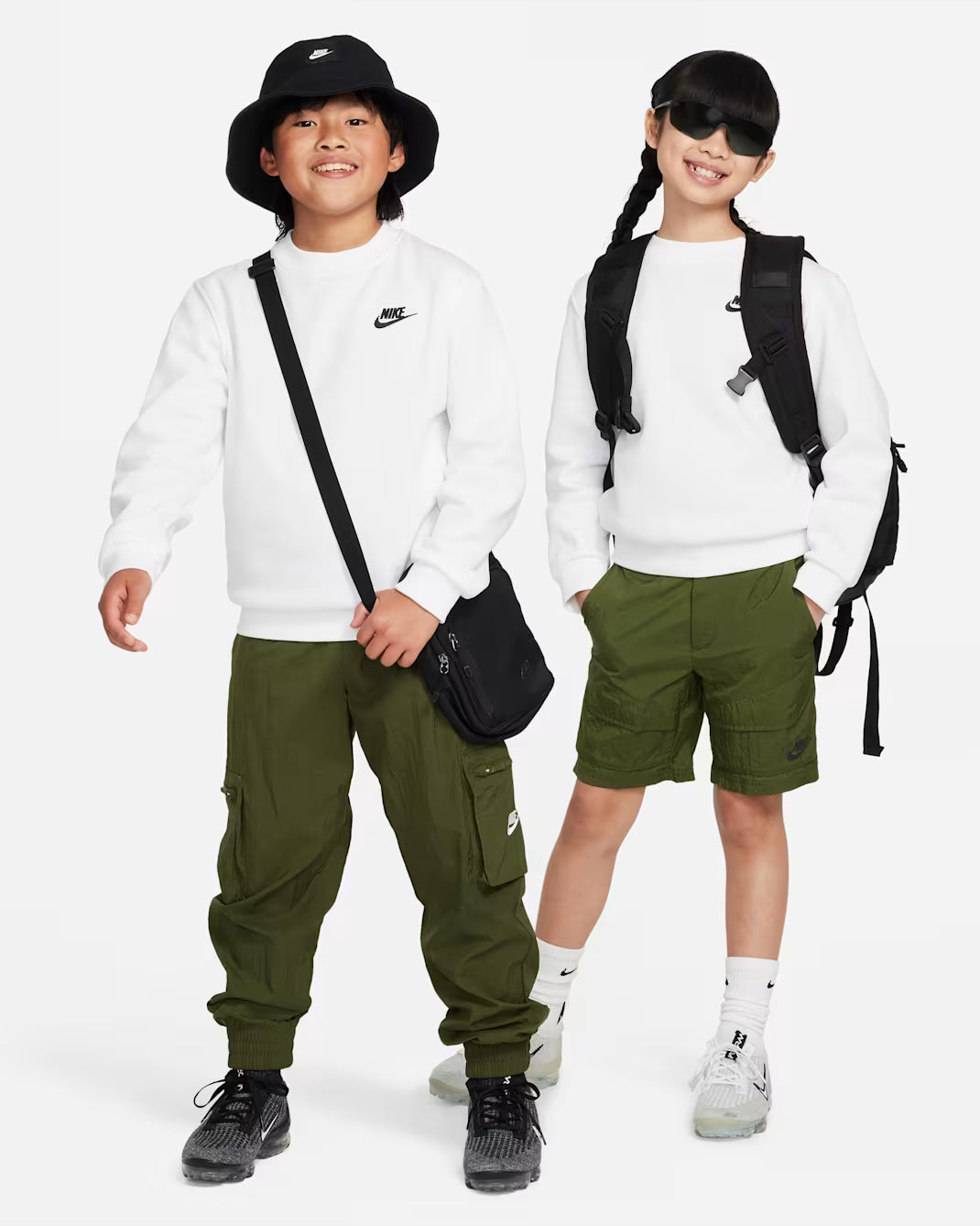 FELPA RAGAZZO NIKE CLUB FLEECE GIROCOLLO – BIANCO