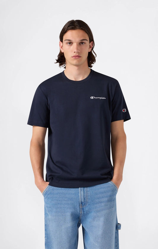 T-SHIRT UOMO CHAMPION ICONS LOGO RICAMATO – BLU