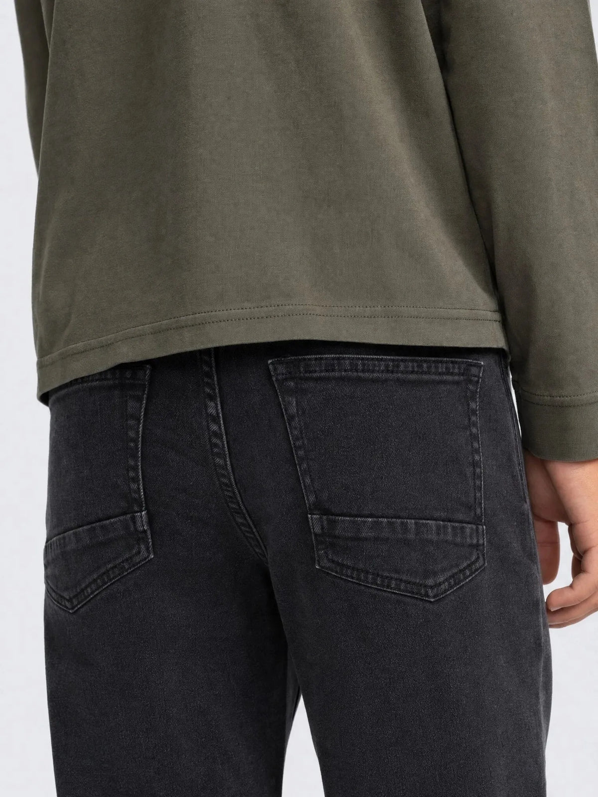 JEANS RAGAZZO PETROL INDUSTRIES LENOX LOOSE FIT IN DENIM COMFORT STRETCH – BLACK FADED / NERO