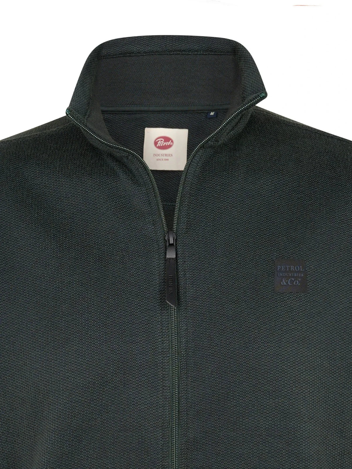 FELPA UOMO CON ZIP INTERA E COLLO ALTO IN COTONE BIOLOGICO PETROL INDUSTRIES – DEEP GREEN