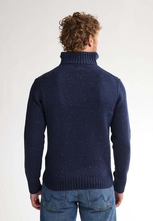 MAGLIONE UOMO IN MAGLIA CON MEZZA ZIP PETROL INDUSTRIES REGULAR FIT – ROYAL BLUE