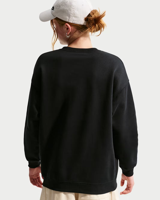 FELPA RAGAZZA NIKE STUDIO FLEECE OVERSIZED – NERO