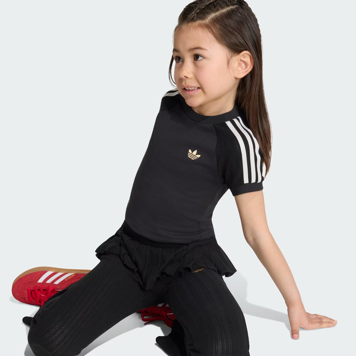 COMPLETO BAMBINA ADIDAS T-SHIRT E LEGGINGS – NERO - foto 5