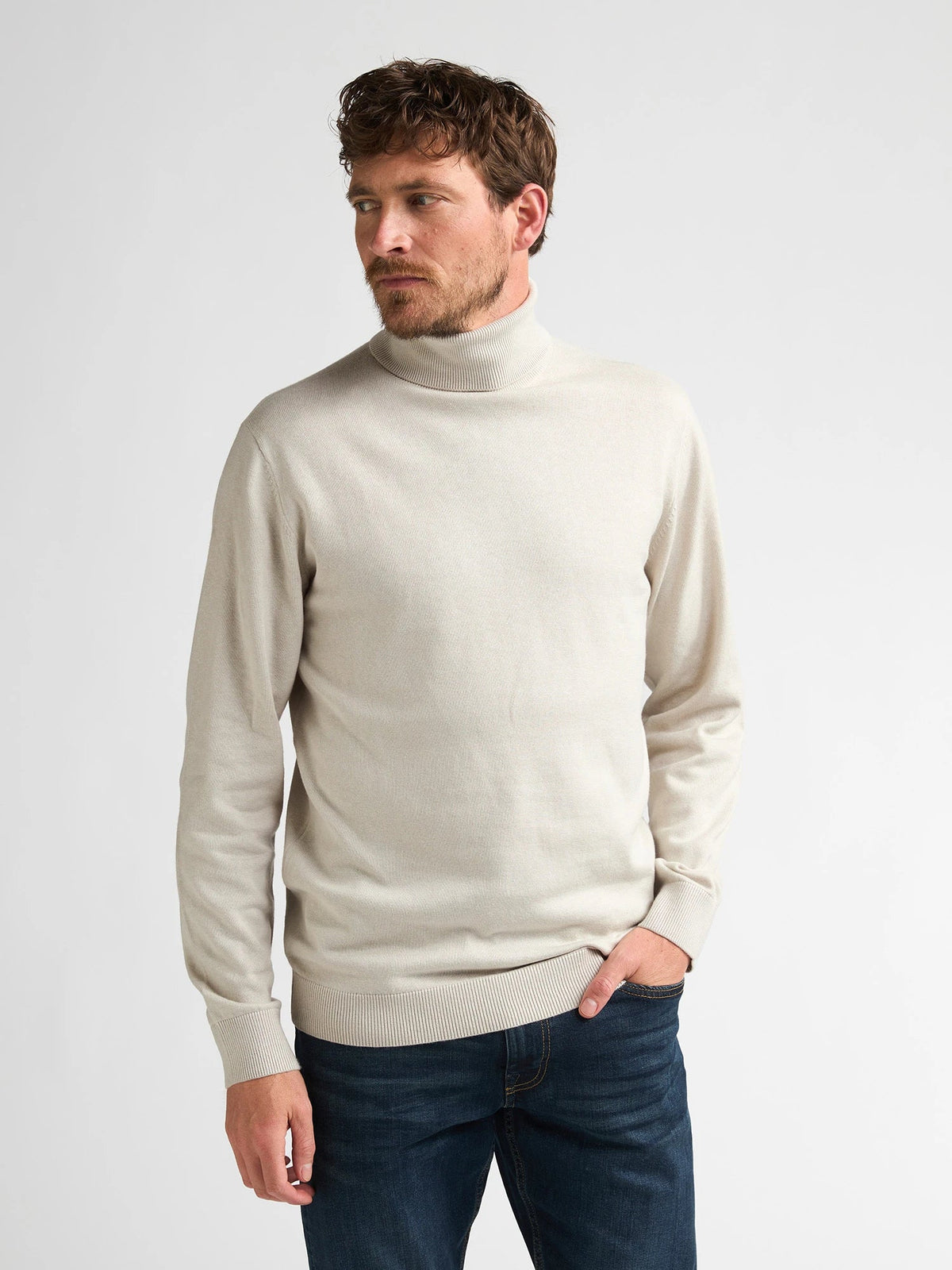 MAGLIONCINO UOMO A COLLO ALTO REGULAR FIT PETROL INDUSTRIES – BEIGE