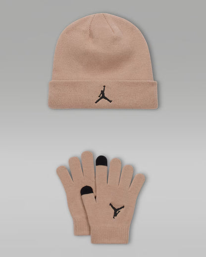 SET RAGAZZO JORDAN ESSENTIALS CUFFIA E GUANTI – MARRONE