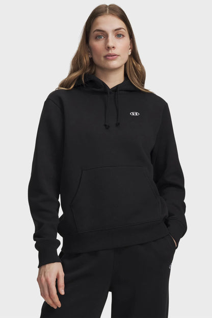FELPA CON CAPPUCCIO DONNA UNDER ARMOUR RIVAL FLEECE IN MISTO COTONE – NERO