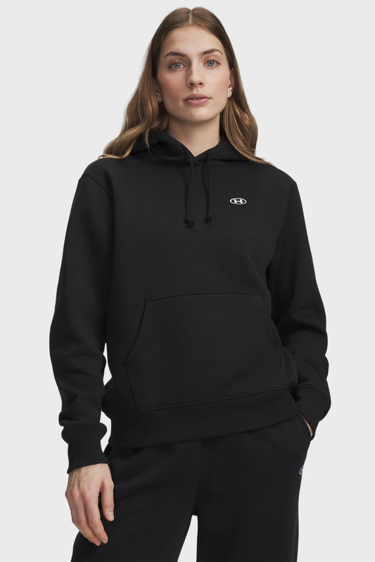 FELPA CON CAPPUCCIO DONNA UNDER ARMOUR RIVAL FLEECE IN MISTO COTONE – NERO