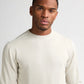 MAGLIONE UOMO GIROCOLLO IN MAGLIA FINE ANTIQUE WHITE MELEE PETROL INDUSTRIES – REGULAR FIT