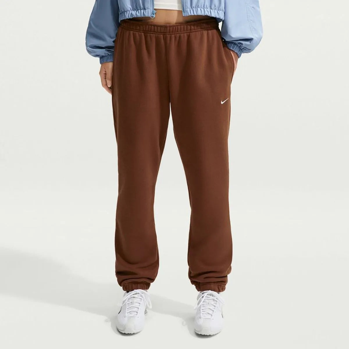 PANTALONI TUTA DONNA NIKE STUDIO LOGO FLEECE – MARRONE