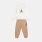 TUTA NEONATO JORDAN SWOOSH FLEECE SET – BIANCO/BEIGE