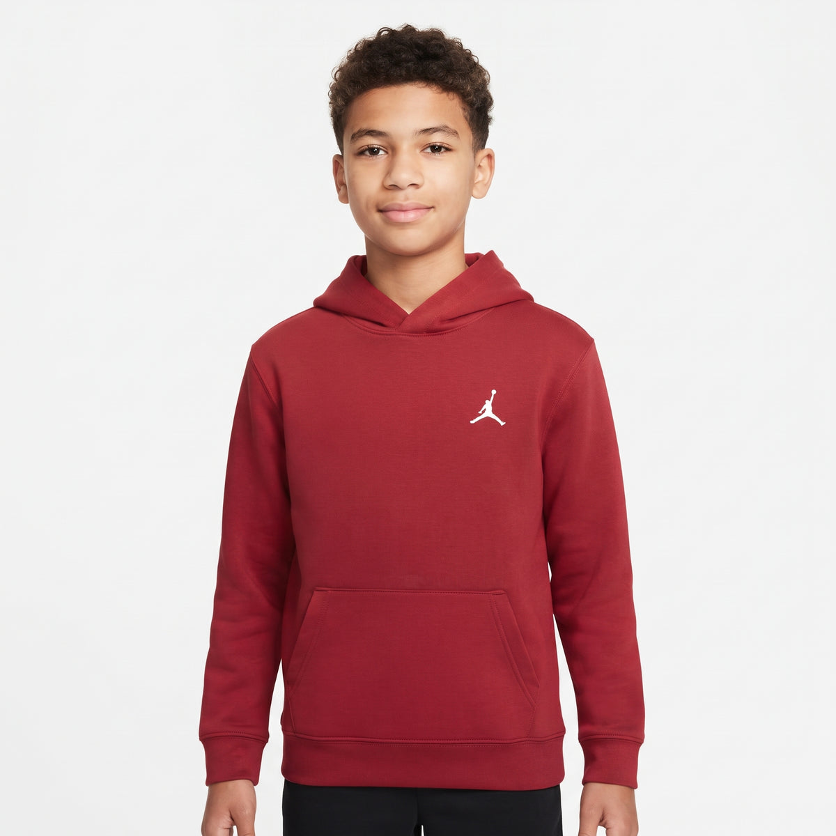 FELPA CON CAPPUCCIO RAGAZZO JORDAN BROOKLYN FLEECE – ROSSO