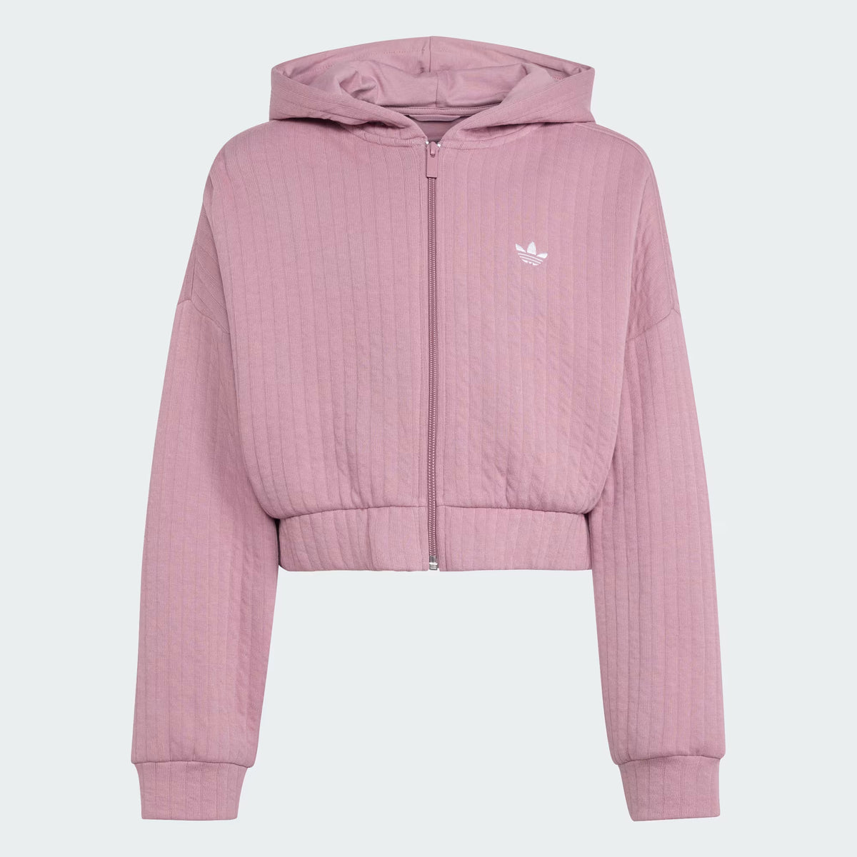 FELPA CON ZIP BAMBINA ADIDAS PADDED RIB – VIOLA - foto 4