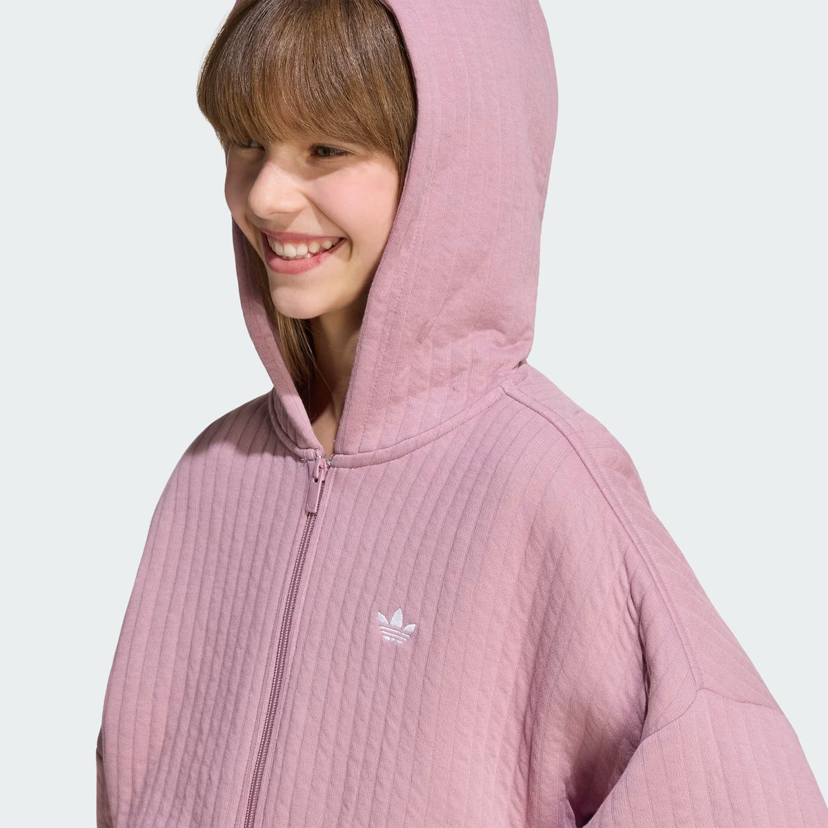 FELPA CON ZIP BAMBINA ADIDAS PADDED RIB – VIOLA - foto 6