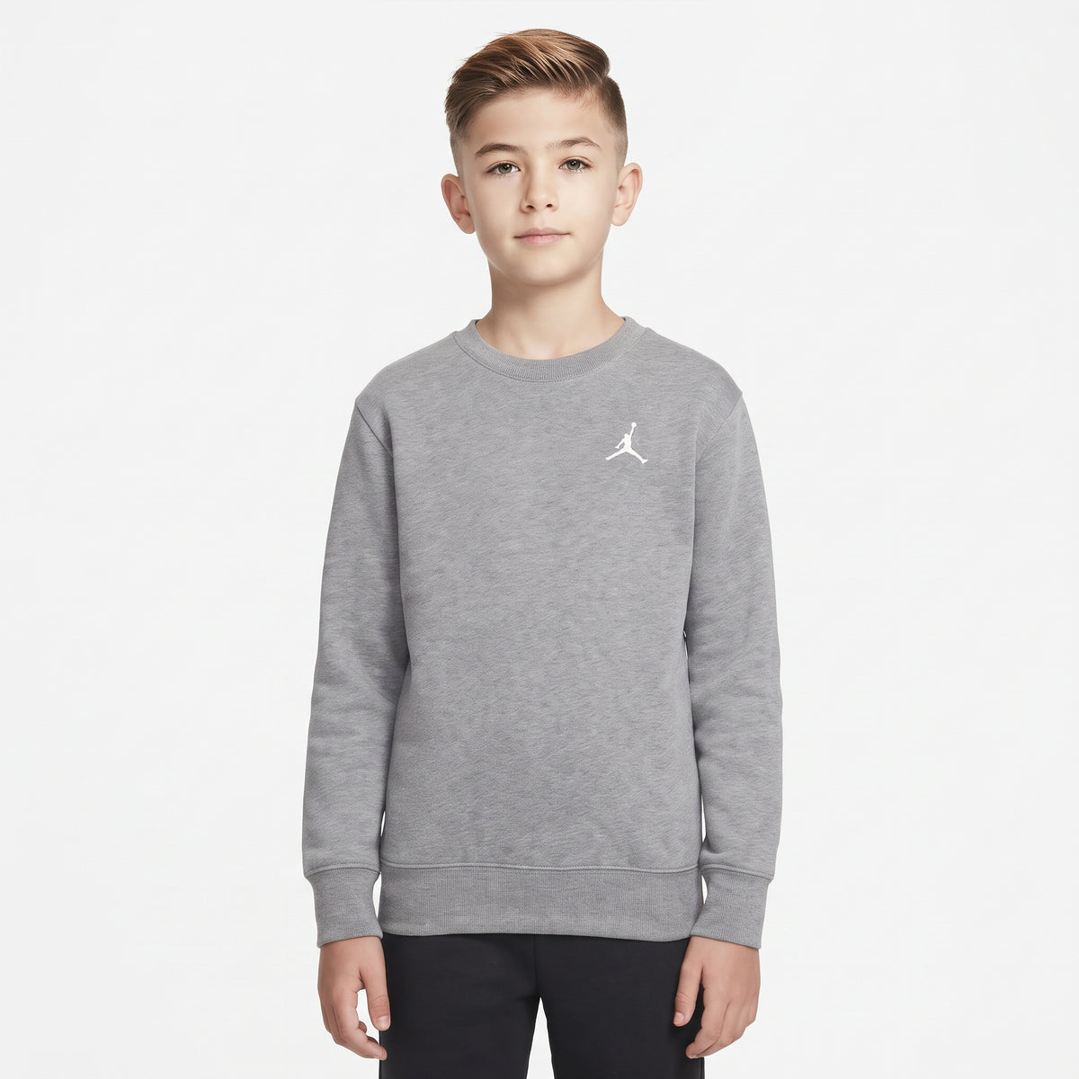 FELPA GIROCOLLO JORDAN BROOKLYN FLEECE ESSENTIAL – GRIGIO