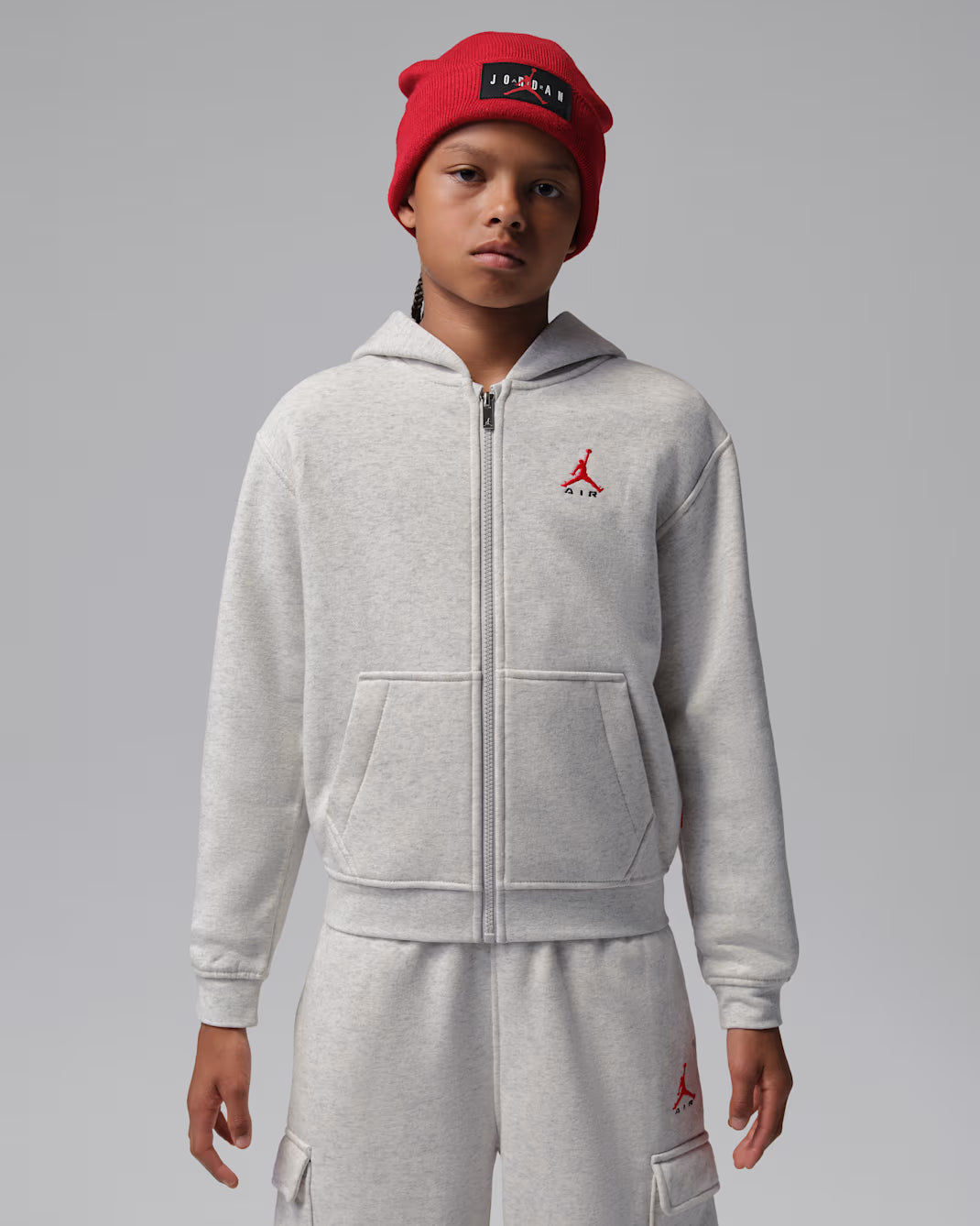 FELPA RAGAZZO JORDAN BROOKLYN FRENCH TERRY FULL ZIP – GRIGIO
