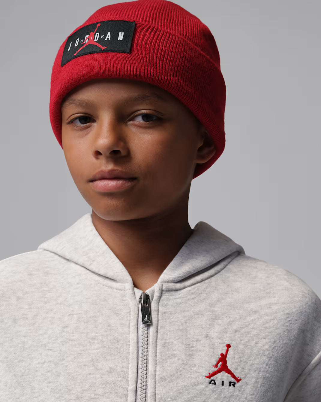 FELPA RAGAZZO JORDAN BROOKLYN FRENCH TERRY FULL ZIP – GRIGIO - foto 4