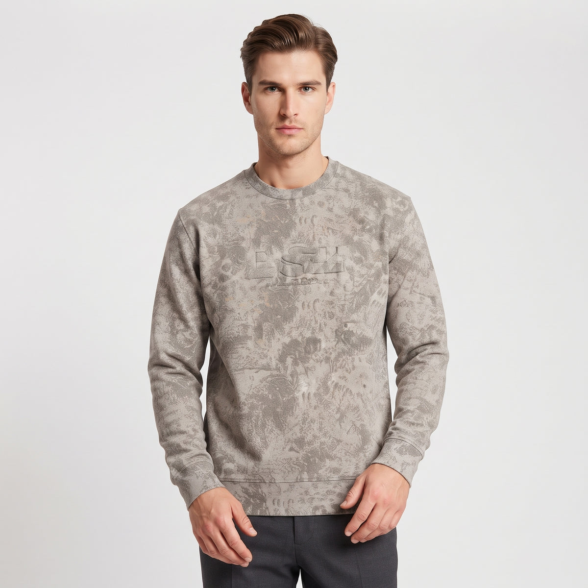 FELPA UOMO DS2 STONE WASH COTONE – GRIGIO MALTINTO