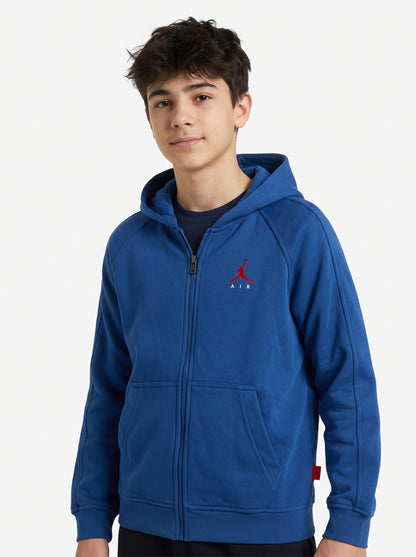 FELPA RAGAZZO JORDAN BROOKLYN FRENCH TERRY FULL ZIP – BLU