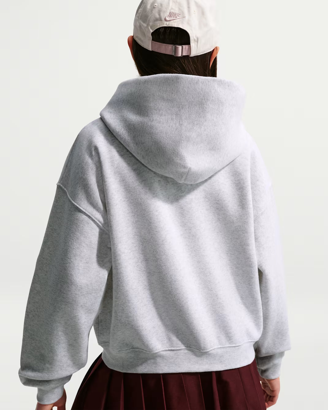 FELPA RAGAZZA NIKE STUDIO FLEECE CROP FULL ZIP – GRIGIO
