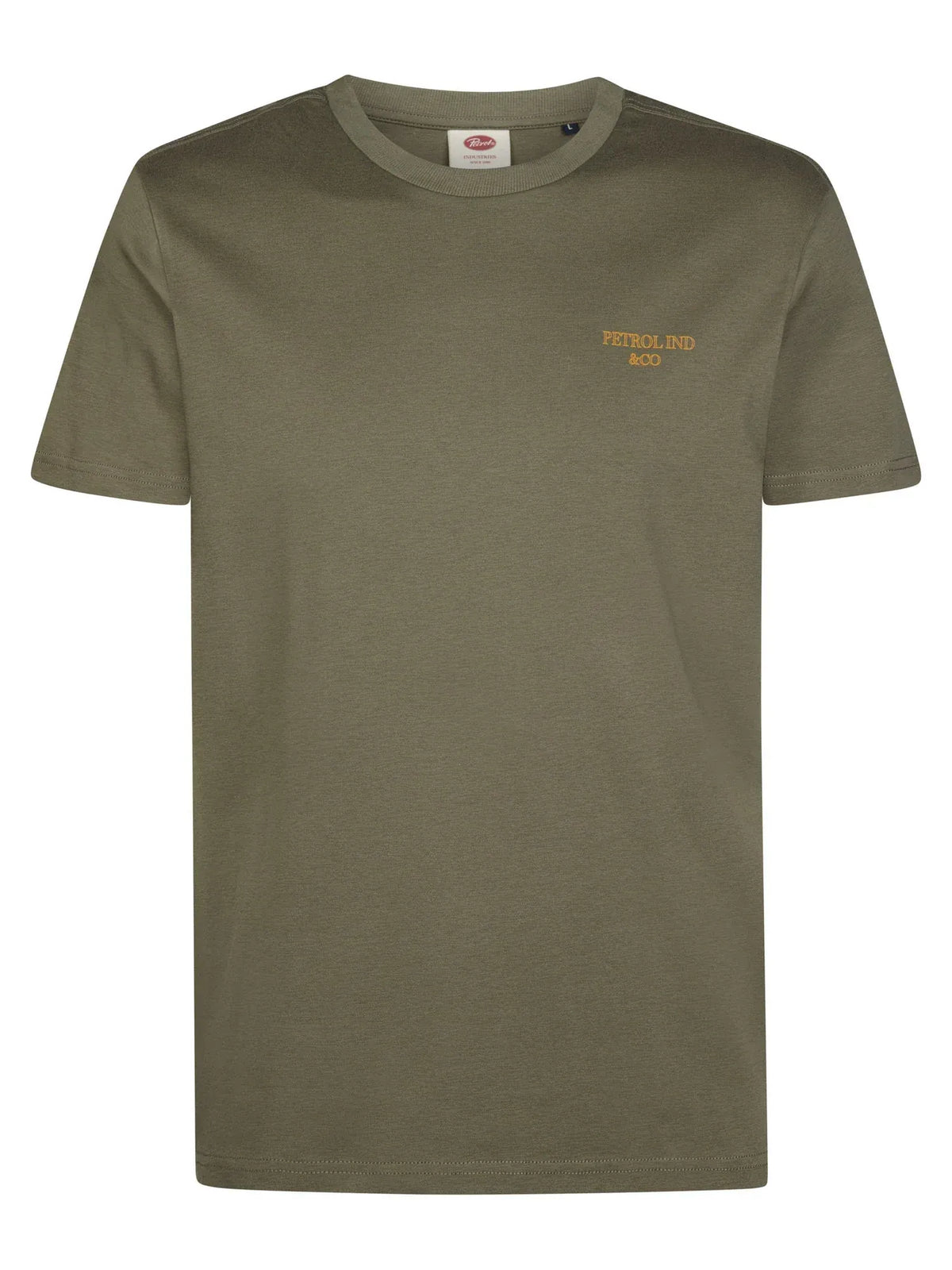T-SHIRT UOMO IN COTONE PETROL INDUSTRIES MOSSY STONE– REGULAR FIT CON STAMPA PETTO