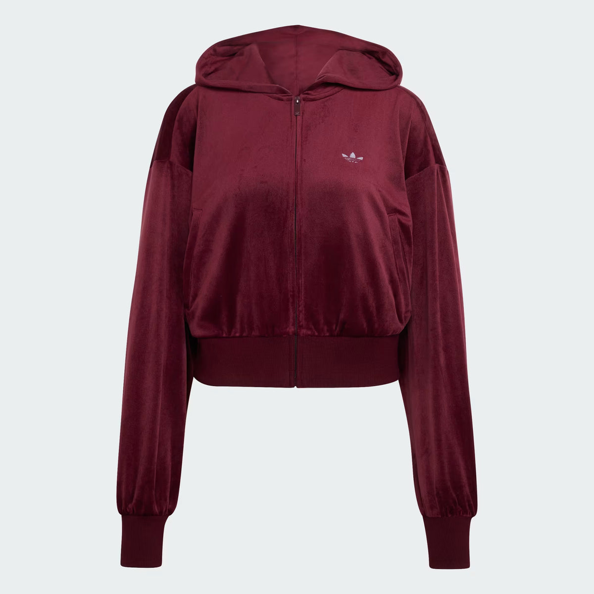 GIACCA CON ZIP DONNA ADIDAS ESSENTIALS VELOUR – BORDEAUX - foto 4