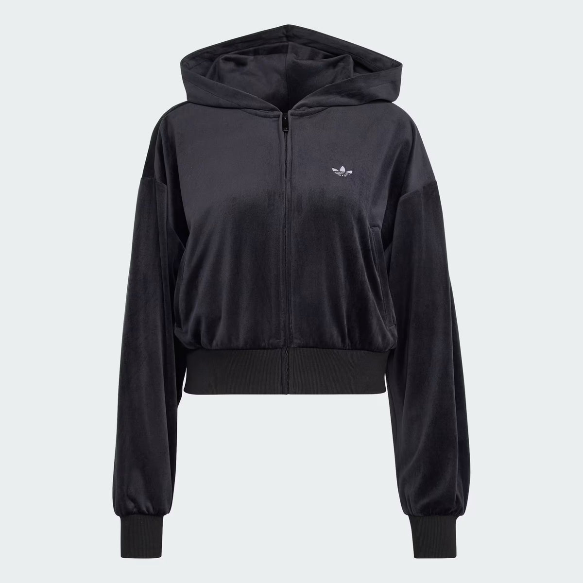 GIACCA CON ZIP DONNA ADIDAS ESSENTIALS VELOUR – NERO - foto 4