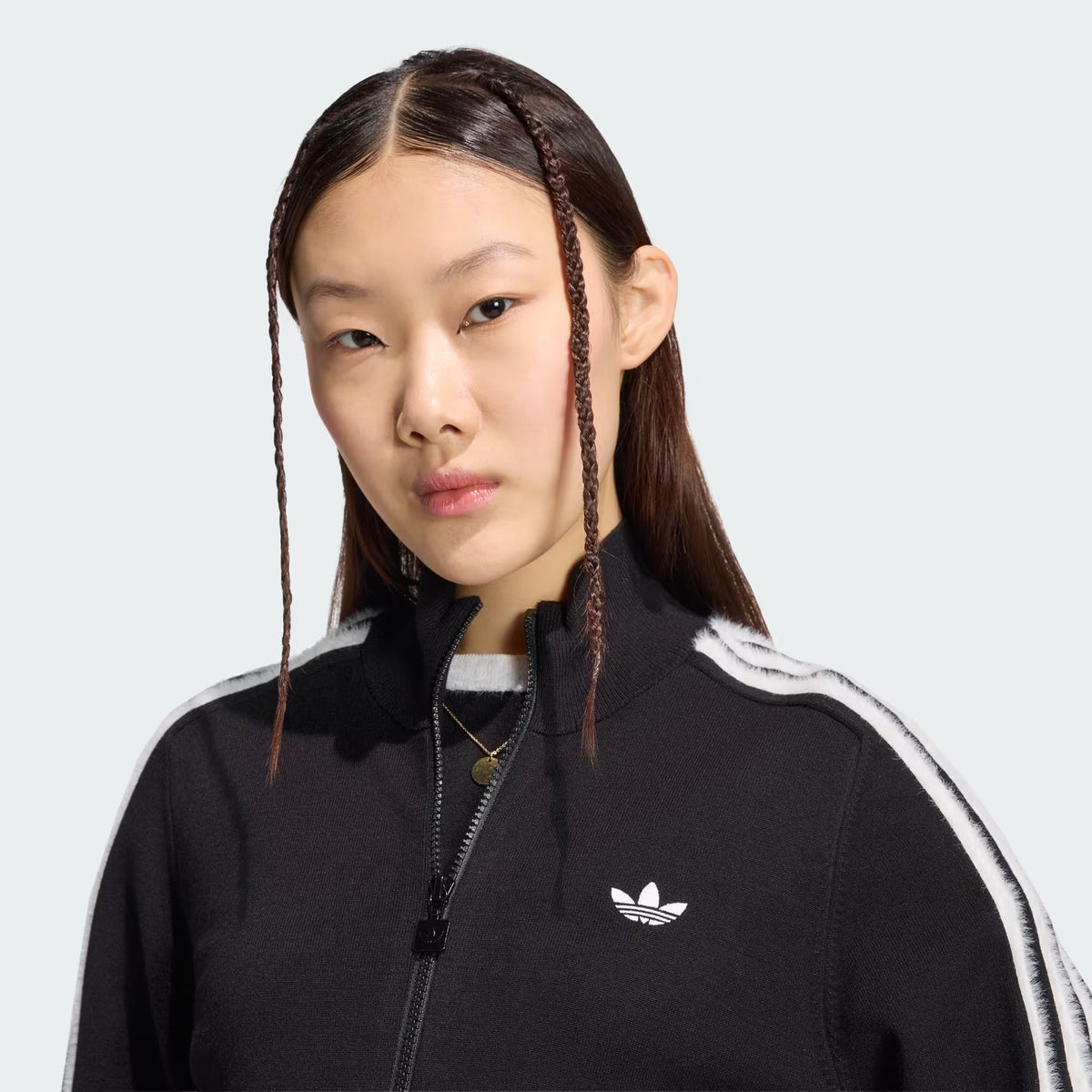 GIACCA CON ZIP DONNA ADIDAS FIREBIRD IN TESSUTO KNIT – NERO - foto 5