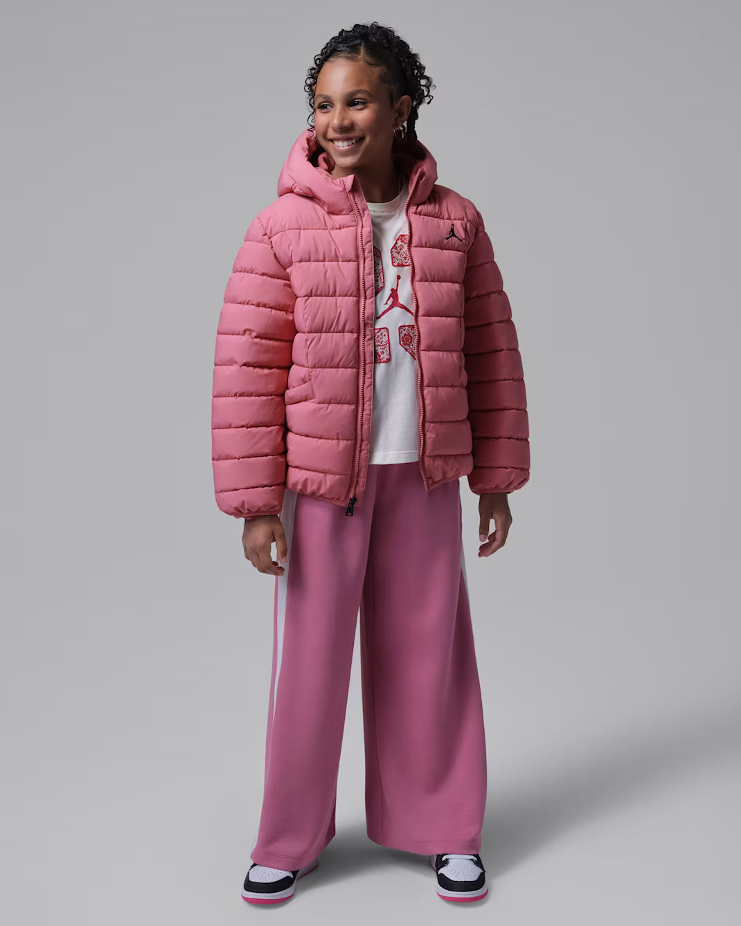 GIUBBOTTO RAGAZZA JORDAN ACTIVE MIDWEIGHT PUFFER – ROSA - foto 3