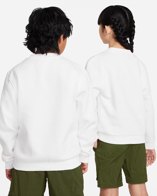 FELPA RAGAZZO NIKE CLUB FLEECE GIROCOLLO – BIANCO