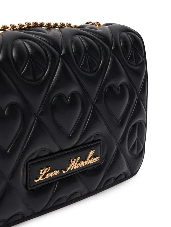 BORSA TRACOLLA DONNA LOVE MOSCHINO TRAPUNTATA – NERO