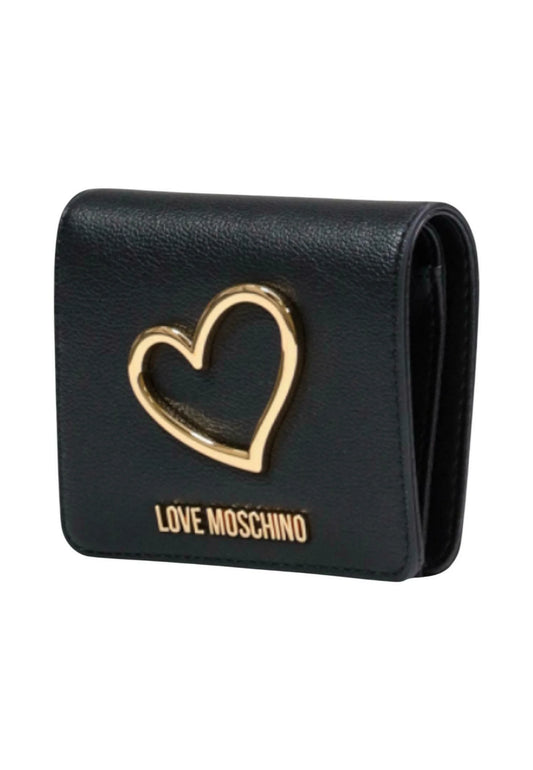 PORTAFOGLIO DONNA LOVE MOSCHINO IN ECOPELLE - NERO