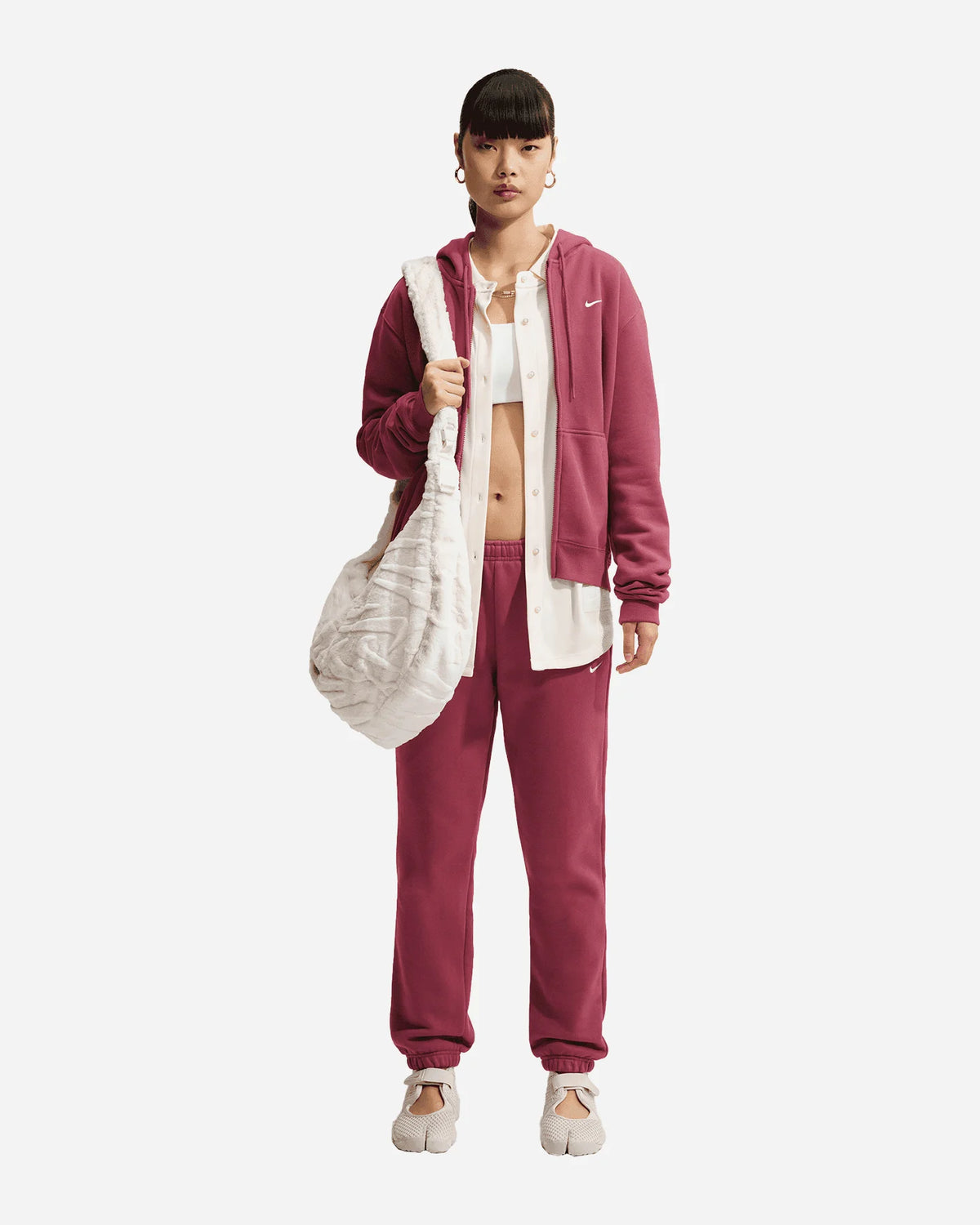 PANTALONI TUTA DONNA NIKE STUDIO LOGO FLEECE – ROSA SMOKE