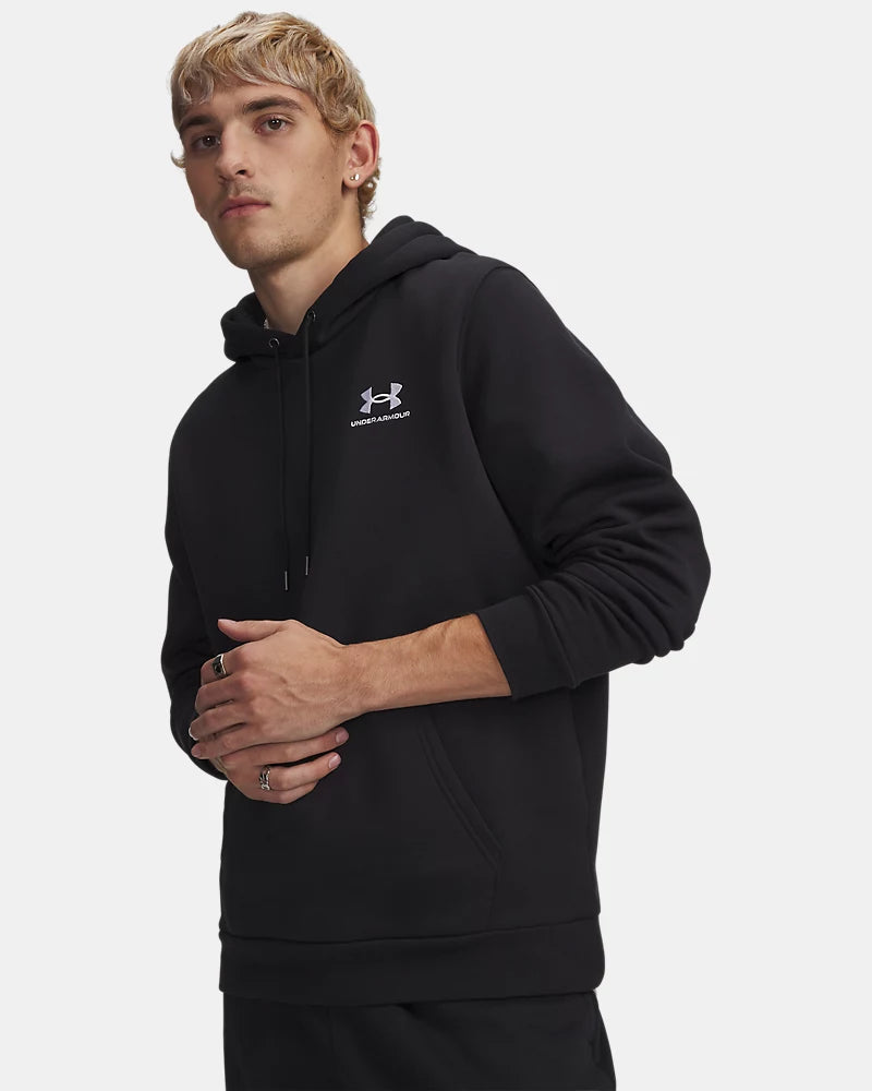 FELPA CON CAPPUCCIO UOMO UNDER ARMOUR ICON FLEECE IN MISTO COTONE – NERO