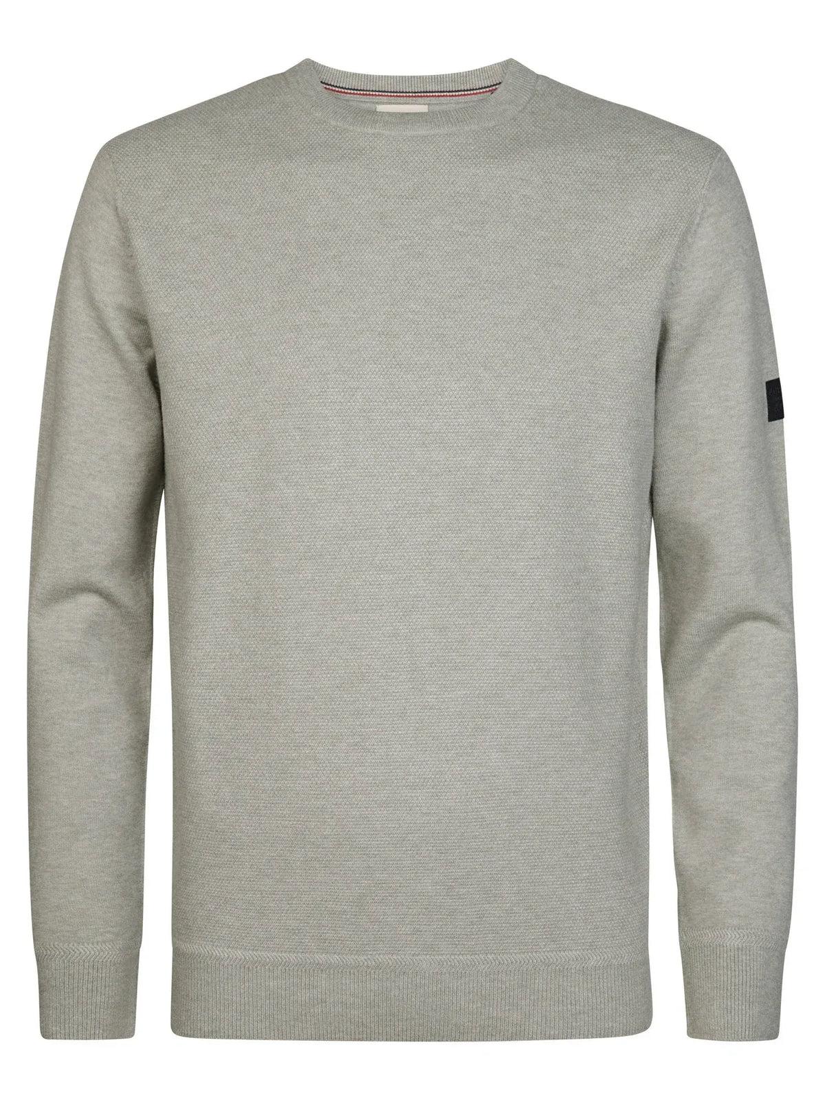 MAGLIA UOMO GIROCOLLO IN FILATO MELANGE PETROL INDUSTRIES REGULAR FIT – GRIGIO GHIACCIO / ICE GREY