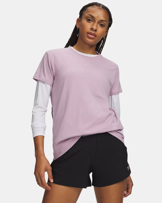 T-SHIRT DONNA UNDER ARMOUR RIVAL CORE – LILLA