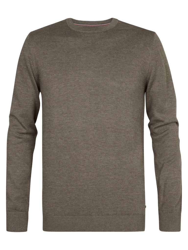MAGLIONE UOMO GIROCOLLO IN MAGLIA FINE MOSSY STONE PETROL INDUSTRIES – REGULAR FIT