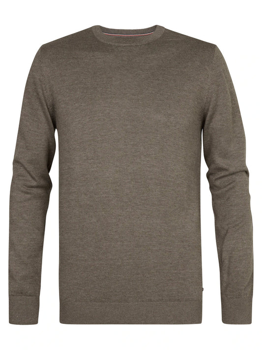 MAGLIONE UOMO GIROCOLLO IN MAGLIA FINE MOSSY STONE PETROL INDUSTRIES – REGULAR FIT