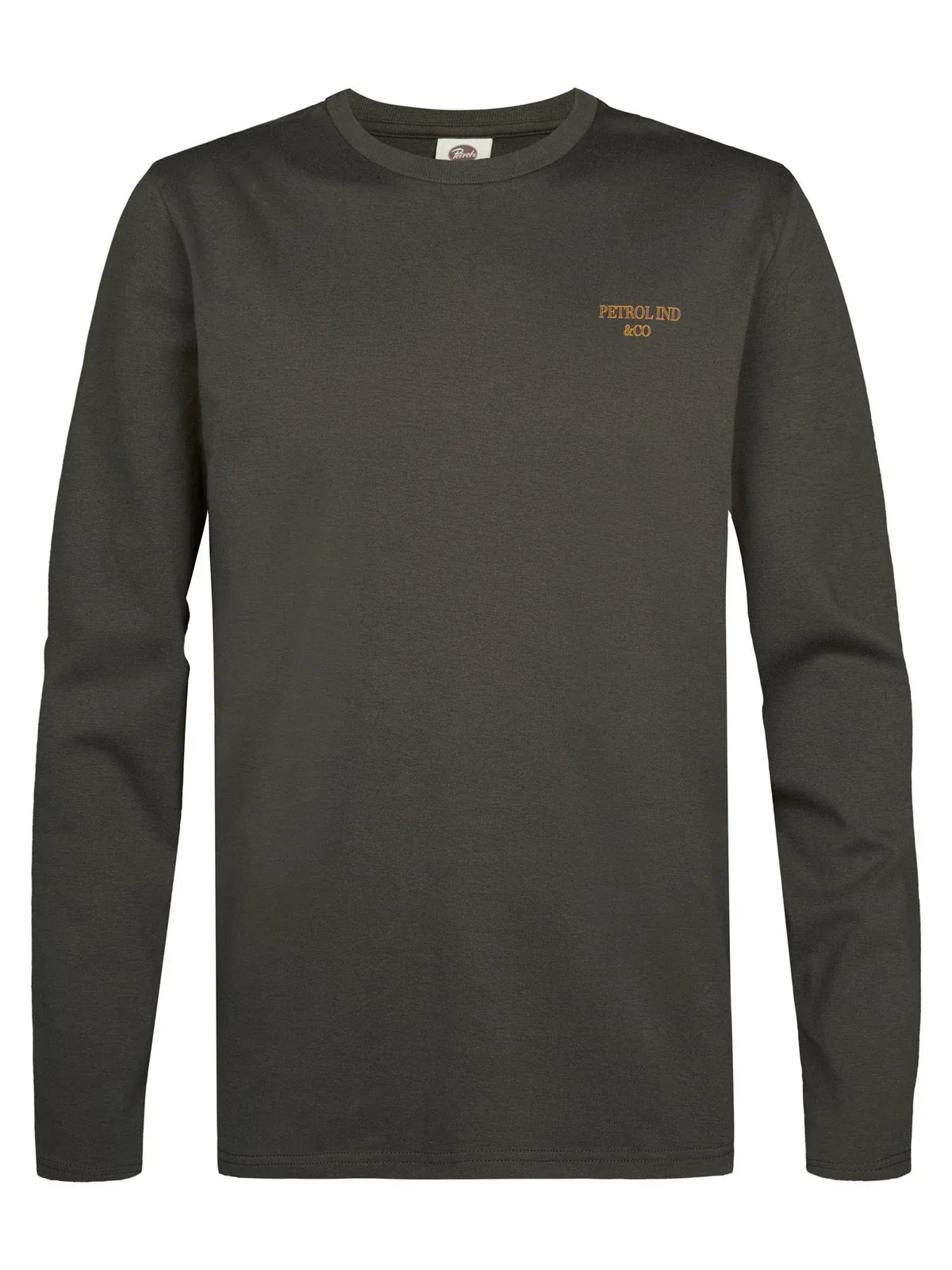 MAGLIA A MANICHE LUNGHE UOMO IN COTONE PETROL INDUSTRIES – REGULAR FIT VERDE