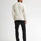MAGLIONE UOMO GIROCOLLO IN MAGLIA FINE ANTIQUE WHITE MELEE PETROL INDUSTRIES – REGULAR FIT