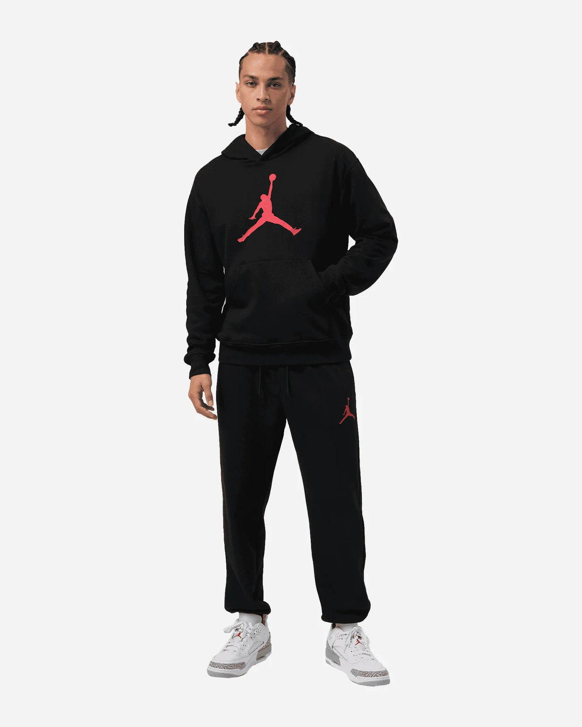 FELPA UOMO JORDAN BIG LOGO CAPPUCCIO – NERO