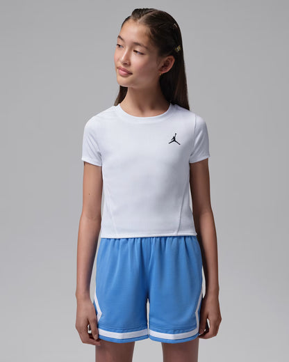 T-SHIRT RAGAZZA JORDAN JUMPMAN SPORT RIBBED – BIANCO