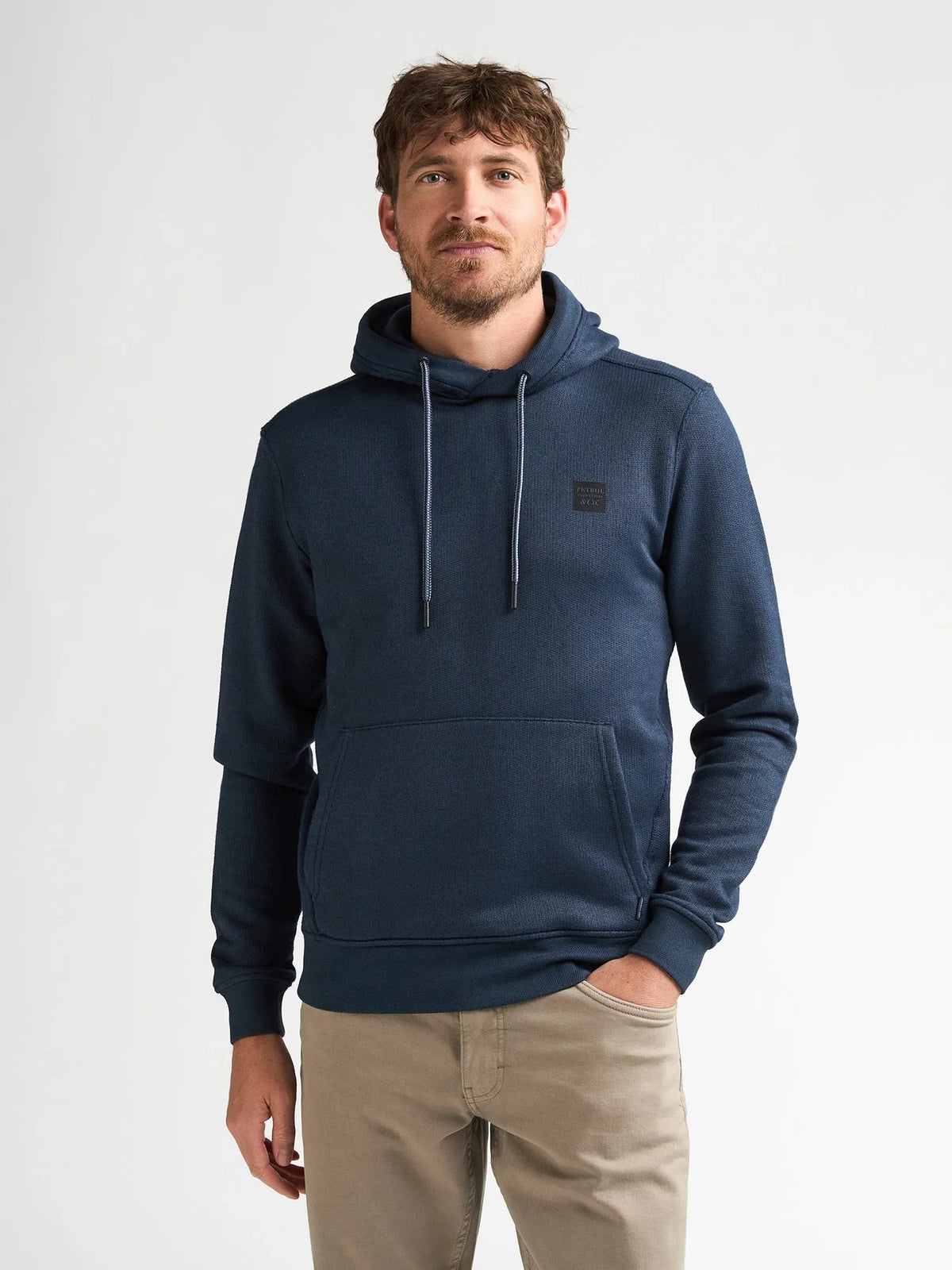 FELPA UOMO CON CAPPUCCIO IN COTONE BIOLOGICO PETROL INDUSTRIES REGULAR FIT
