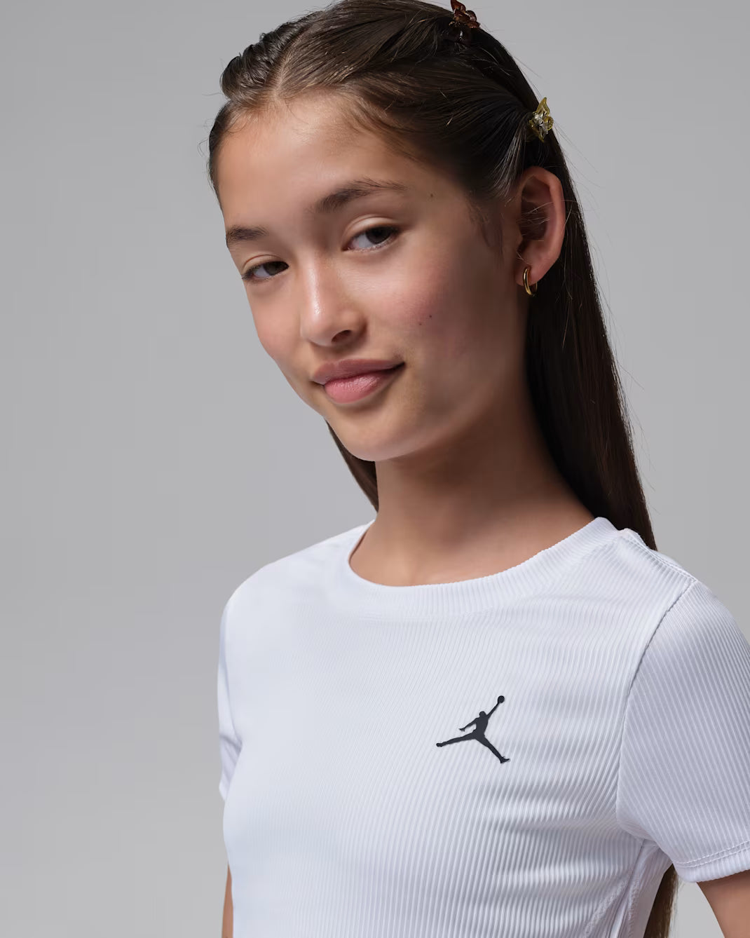 T-SHIRT RAGAZZA JORDAN JUMPMAN SPORT RIBBED – BIANCO