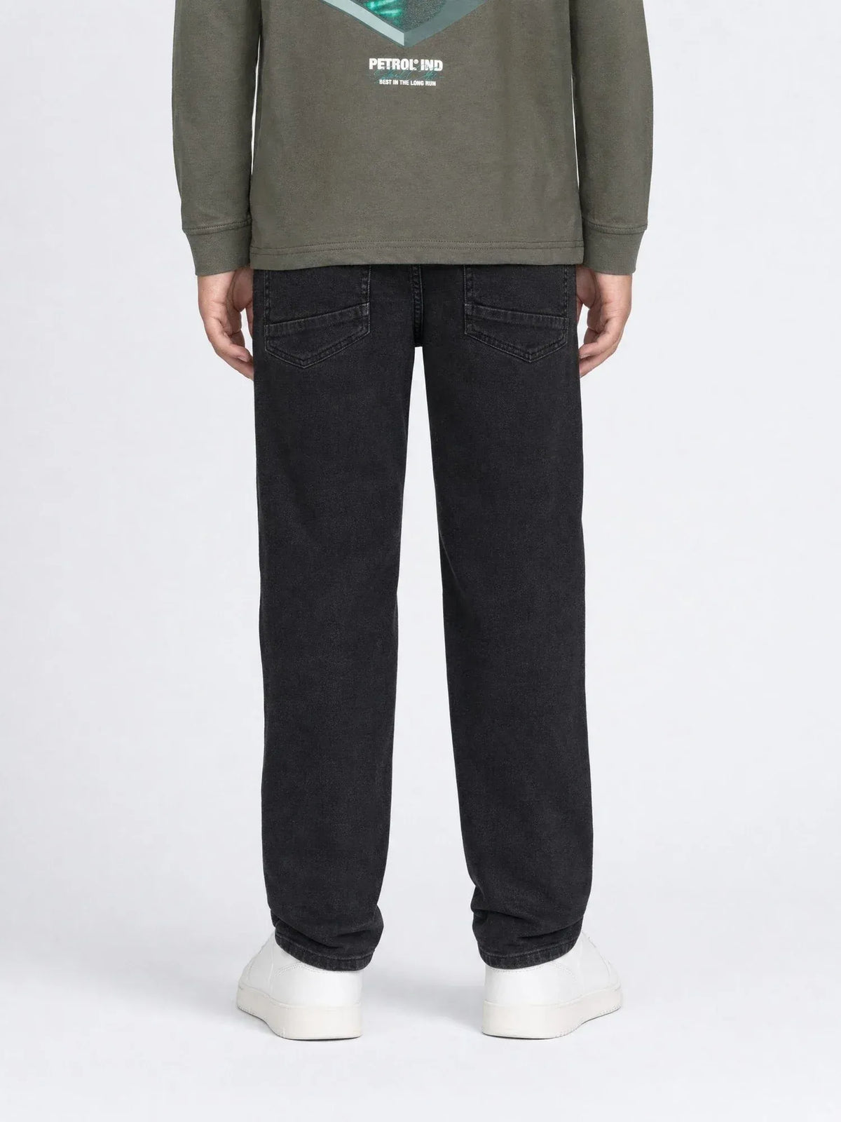 JEANS RAGAZZO PETROL INDUSTRIES LENOX LOOSE FIT IN DENIM COMFORT STRETCH – BLACK FADED / NERO