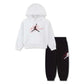 TUTA BAMBINO JORDAN SWOOSH FLEECE SET – BIANCO/NERO