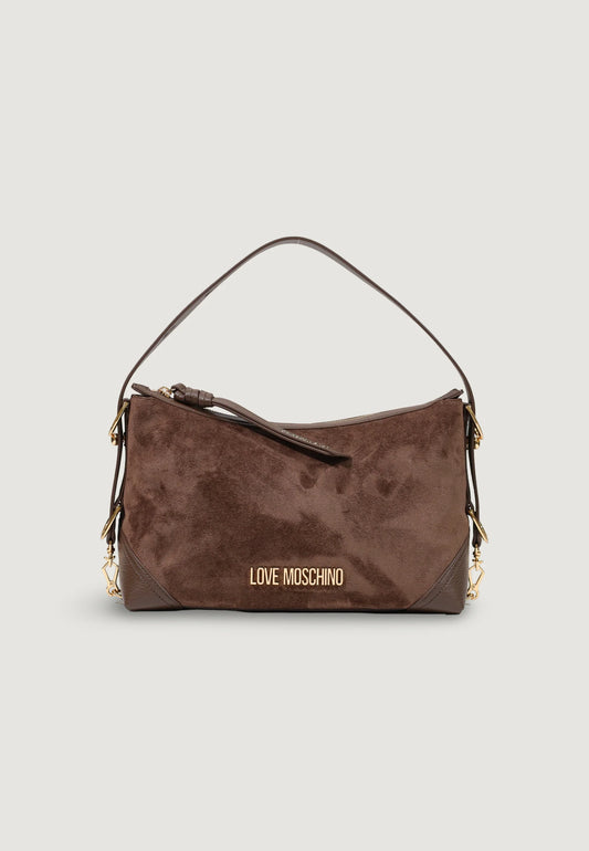 BORSA DONNA LOVE MOSCHINO TRACOLLA VELOUR – MARRONE
