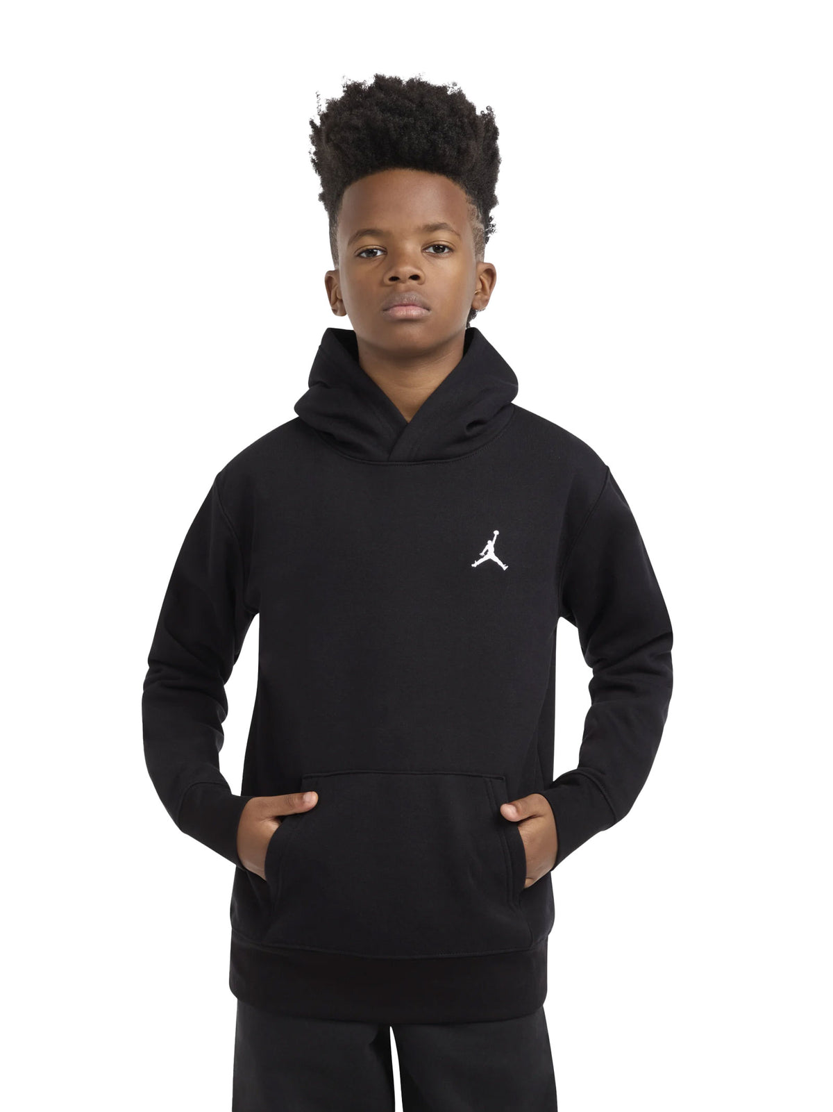 FELPA RAGAZZO JORDAN BROOKLYN CON CAPPUCCIO FLEECE- NERO