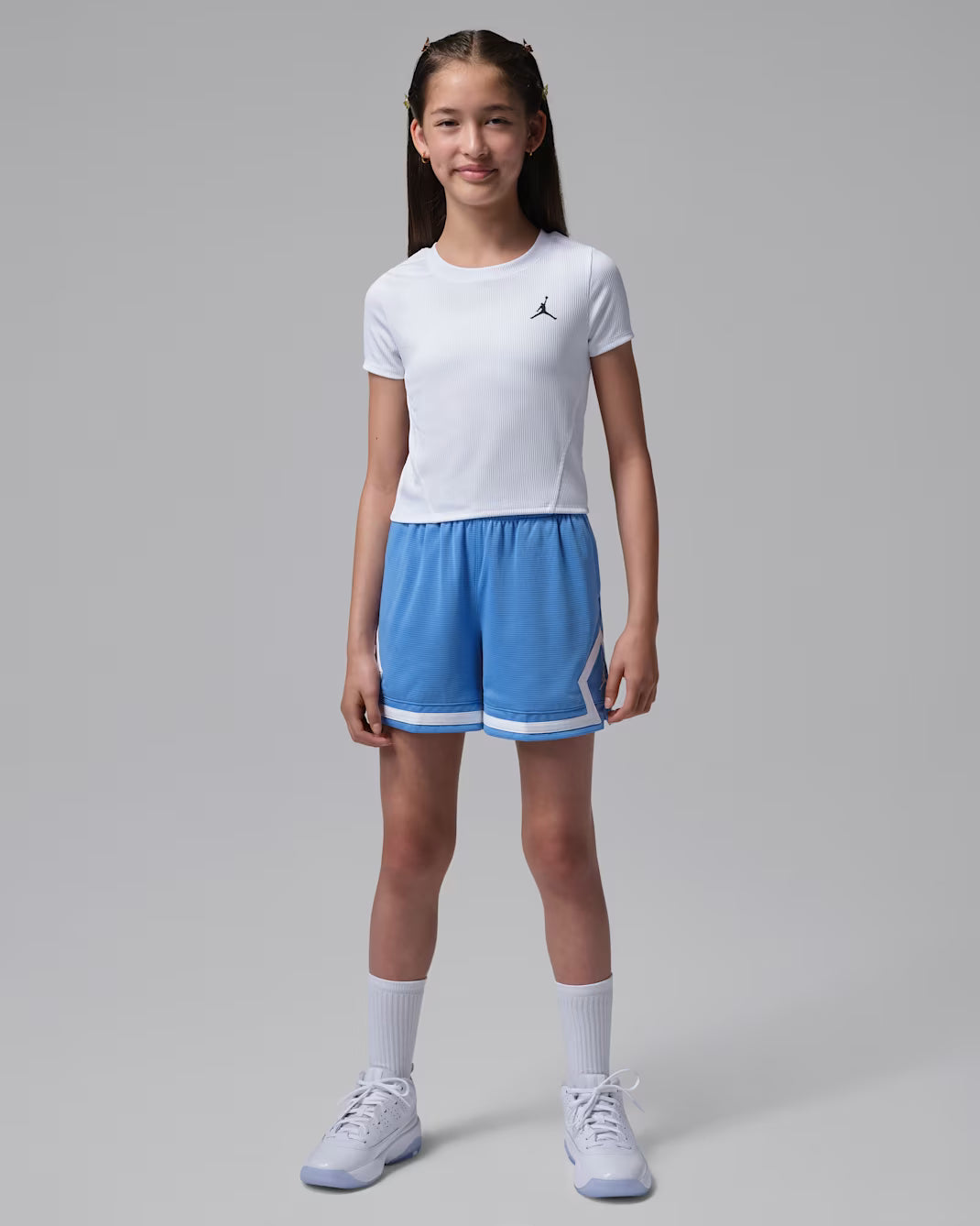 T-SHIRT RAGAZZA JORDAN JUMPMAN SPORT RIBBED – BIANCO