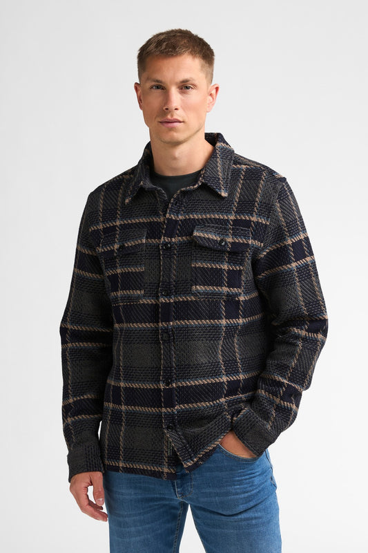 CAMICIA A QUADRI UOMO IN COTONE PETROL INDUSTRIES REGULAR FIT